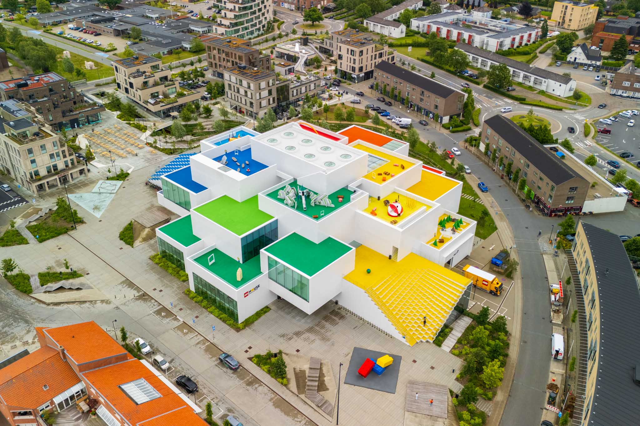 Drone foto af virksomhed