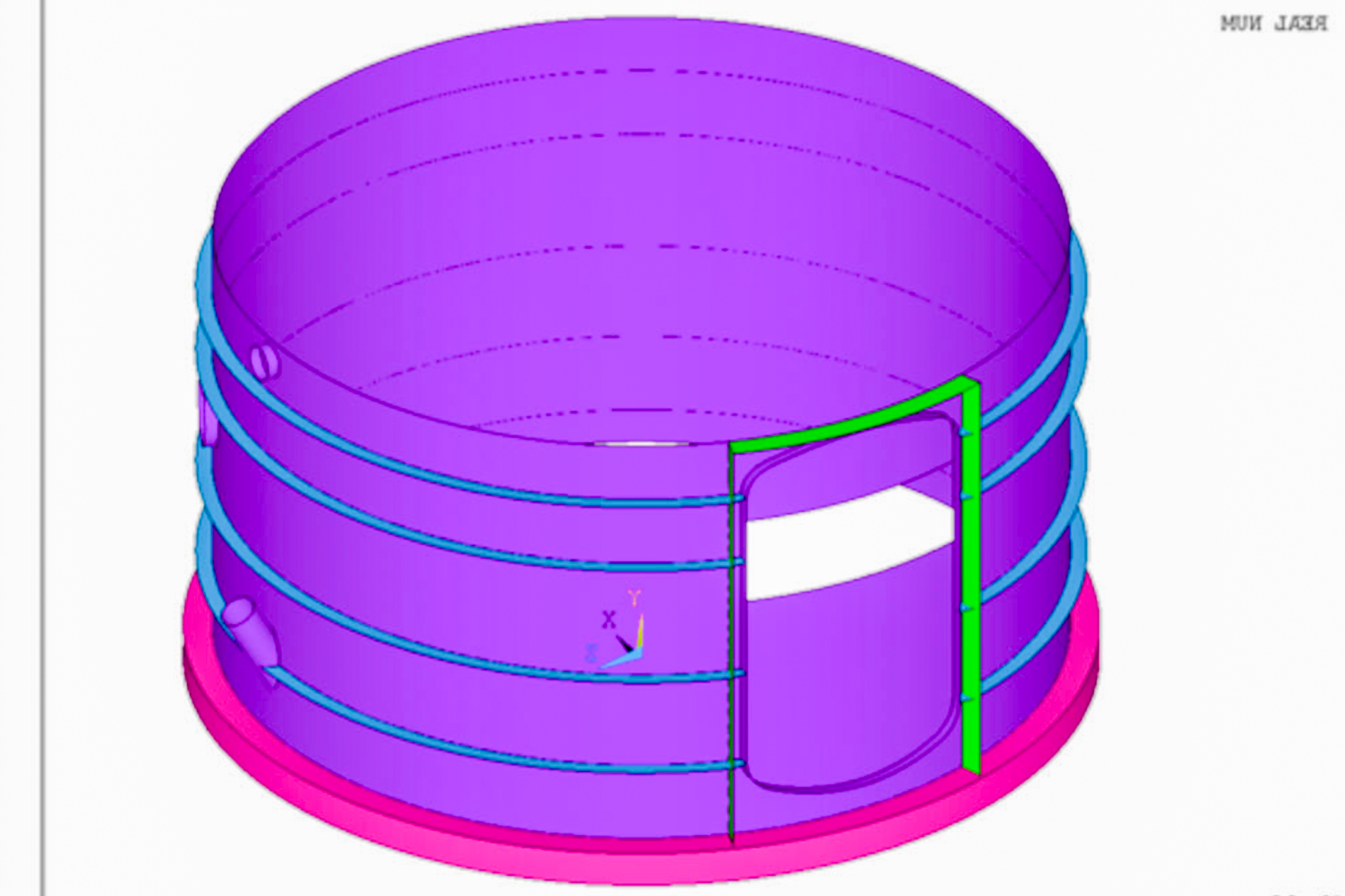 Tegning af stivningsring på tank med drone